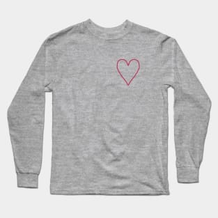 Small Viva Magenta Love Heart Pantone Color of the Year 2023 Long Sleeve T-Shirt